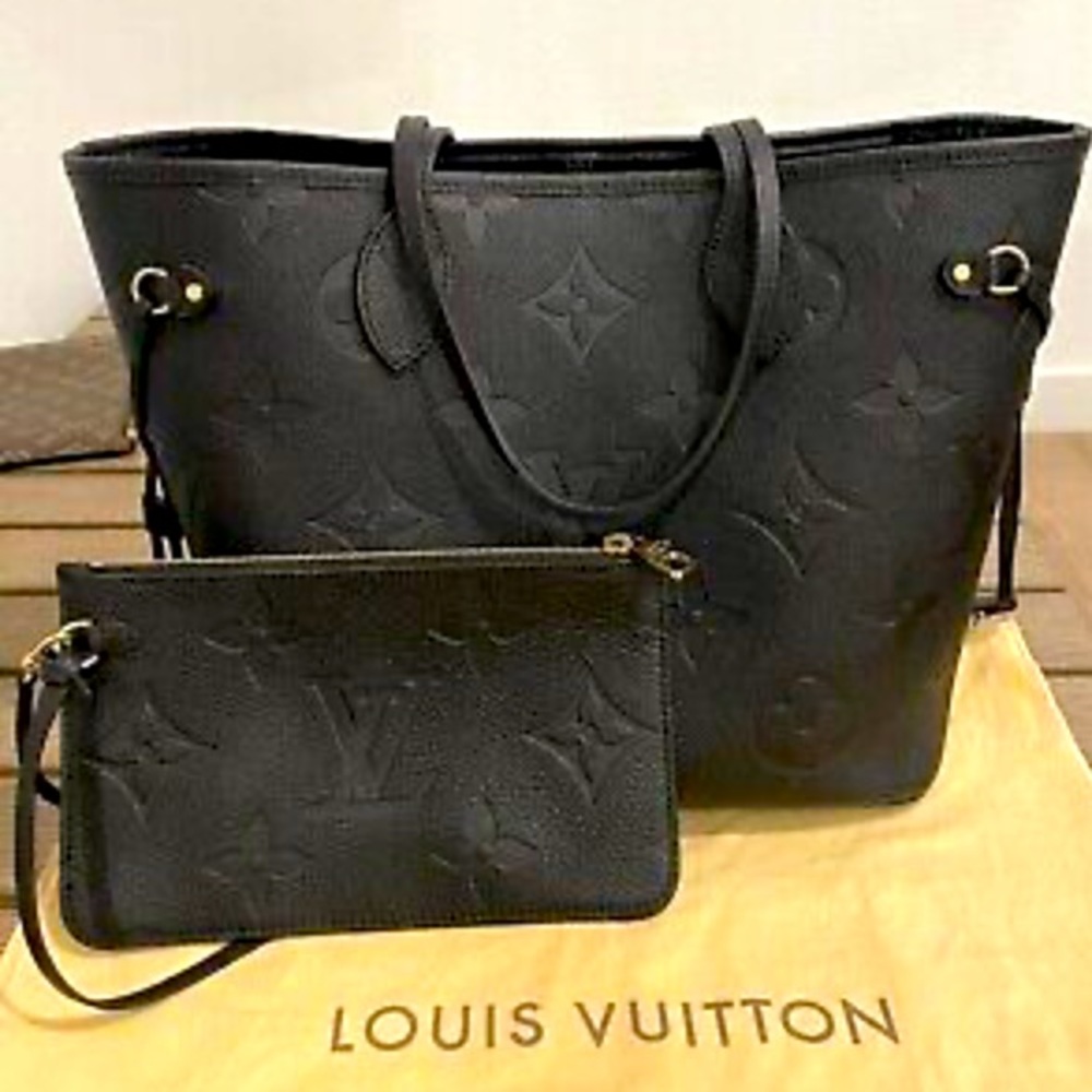Louis Vuitton Neverfull Tote Bag MM Black Monogram